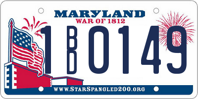 MD license plate 1BD0149