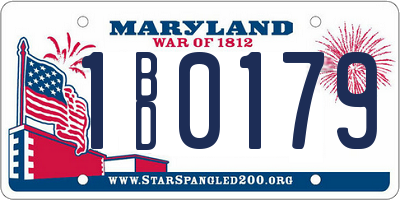 MD license plate 1BD0179