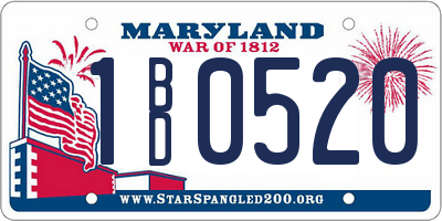 MD license plate 1BD0520