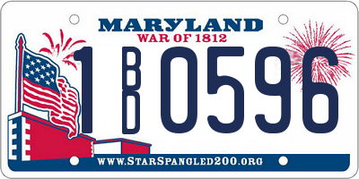 MD license plate 1BD0596