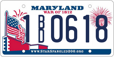 MD license plate 1BD0618