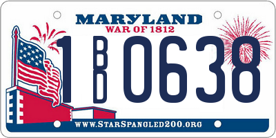 MD license plate 1BD0638