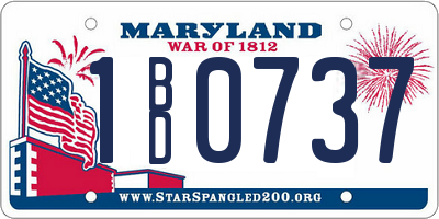 MD license plate 1BD0737