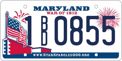 MD license plate 1BD0855