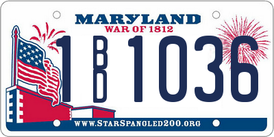 MD license plate 1BD1036