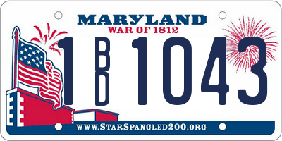 MD license plate 1BD1043