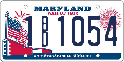 MD license plate 1BD1054