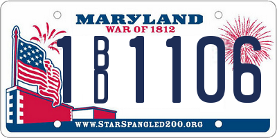 MD license plate 1BD1106
