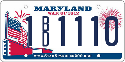 MD license plate 1BD1110
