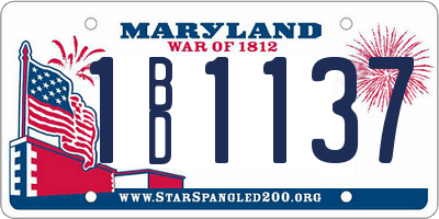 MD license plate 1BD1137