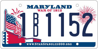 MD license plate 1BD1152