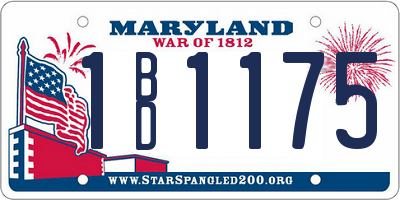 MD license plate 1BD1175