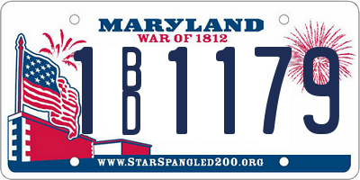 MD license plate 1BD1179