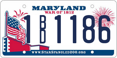 MD license plate 1BD1186