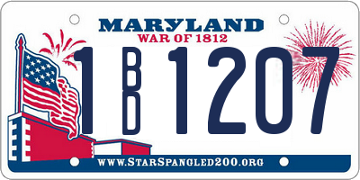 MD license plate 1BD1207