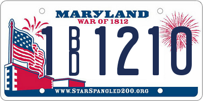 MD license plate 1BD1210