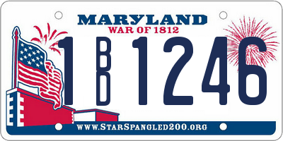 MD license plate 1BD1246