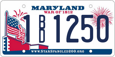 MD license plate 1BD1250