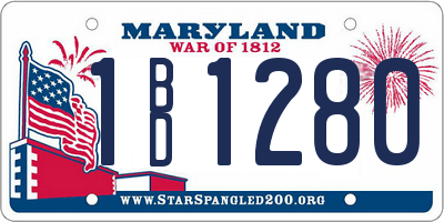 MD license plate 1BD1280