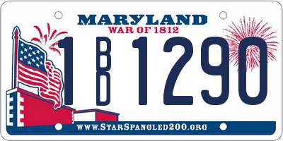 MD license plate 1BD1290