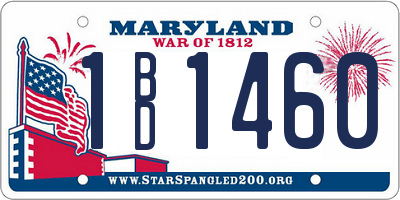MD license plate 1BD1460