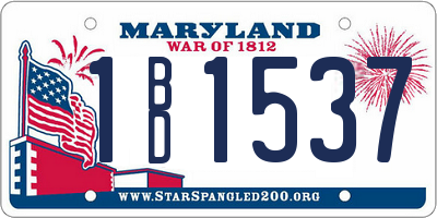 MD license plate 1BD1537