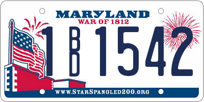 MD license plate 1BD1542