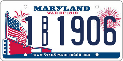 MD license plate 1BD1906