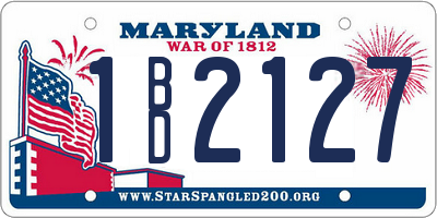 MD license plate 1BD2127