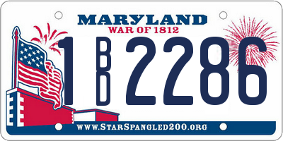 MD license plate 1BD2286
