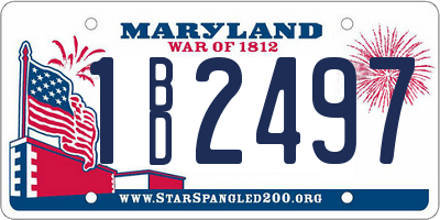 MD license plate 1BD2497