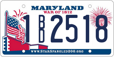 MD license plate 1BD2518