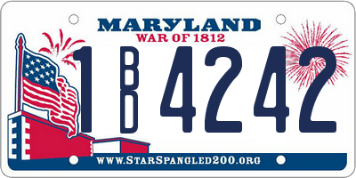 MD license plate 1BD4242