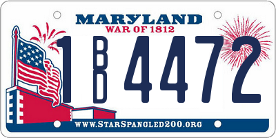 MD license plate 1BD4472