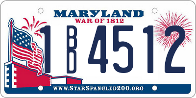 MD license plate 1BD4512