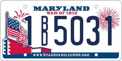 MD license plate 1BD5031