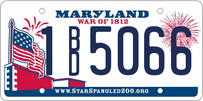 MD license plate 1BD5066