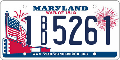 MD license plate 1BD5261