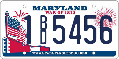 MD license plate 1BD5456