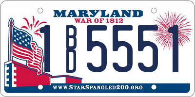 MD license plate 1BD5551