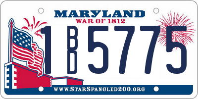 MD license plate 1BD5775