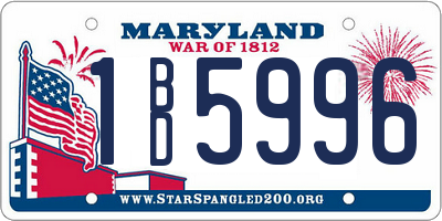 MD license plate 1BD5996