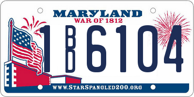 MD license plate 1BD6104