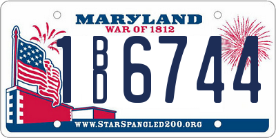 MD license plate 1BD6744