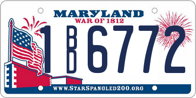 MD license plate 1BD6772