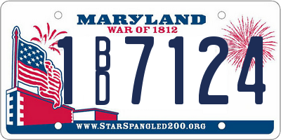 MD license plate 1BD7124