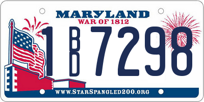 MD license plate 1BD7298