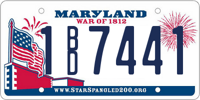 MD license plate 1BD7441