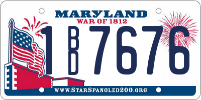 MD license plate 1BD7676