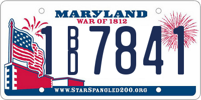 MD license plate 1BD7841